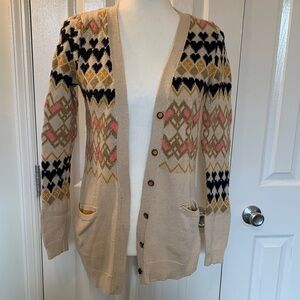 Chic Beige Patterned Cardigan
